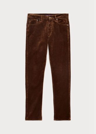 Ruskeat miesten Ralph Lauren Slim Fit Stretch Velvet -farkut Ruskeat miesten Ralph Lauren Slim Fit Stretch Velvet -farkut