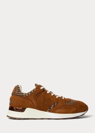Ruskeat miesten Ralph Lauren Trackster 200 Harris Tweed® -lenkkarit Ruskeat miesten Ralph Lauren Trackster 200 Harris Tweed® -lenkkarit