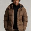 Ruskeat miesten Ralph Lauren vettä hylkivät untuvatakit Ruskeat miesten Ralph Lauren vettä hylkivät untuvatakit