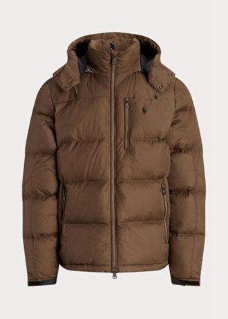Ruskeat miesten Ralph Lauren vettä hylkivät untuvatakit