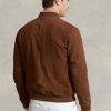 Ruskeat miesten Ralph Laurenin mokkanahkaiset Bomber-takit Ruskeat miesten Ralph Laurenin mokkanahkaiset Bomber-takit