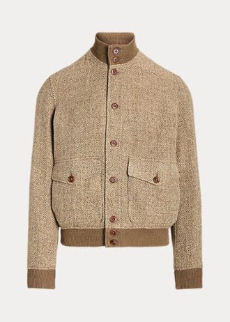 Ruskeat miesten Ralph Laurenin pellavasekoitetut Tweed-takit