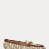 Ruskeat naisten Ralph Lauren Averi II -monogrammi jacquard-loaferit Ruskeat naisten Ralph Lauren Averi II -monogrammi jacquard-loaferit