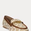 Ruskeat naisten Ralph Lauren Averi II -monogrammi jacquard-loaferit Ruskeat naisten Ralph Lauren Averi II -monogrammi jacquard-loaferit