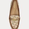 Ruskeat naisten Ralph Lauren Averi II -monogrammi jacquard-loaferit Ruskeat naisten Ralph Lauren Averi II -monogrammi jacquard-loaferit