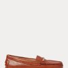 Ruskeat naisten Ralph Lauren Briony -nahkaiset ohjainloaferit