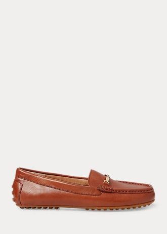 Ruskeat naisten Ralph Lauren Briony -nahkaiset ohjainloaferit Ruskeat naisten Ralph Lauren Briony -nahkaiset ohjainloaferit