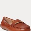 Ruskeat naisten Ralph Lauren Briony -nahkaiset ohjainloaferit
