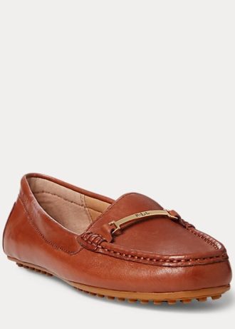 Ruskeat naisten Ralph Lauren Briony -nahkaiset ohjainloaferit Ruskeat naisten Ralph Lauren Briony -nahkaiset ohjainloaferit