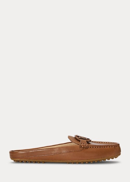 Ruskeat naisten Ralph Lauren Brynn kiillotetut nahkaiset kuljettajakengät Ruskeat naisten Ralph Lauren Brynn kiillotetut nahkaiset kuljettajakengät