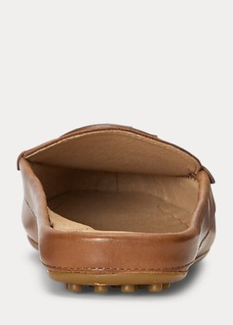 Ruskeat naisten Ralph Lauren Brynn kiillotetut nahkaiset kuljettajakengät Ruskeat naisten Ralph Lauren Brynn kiillotetut nahkaiset kuljettajakengät