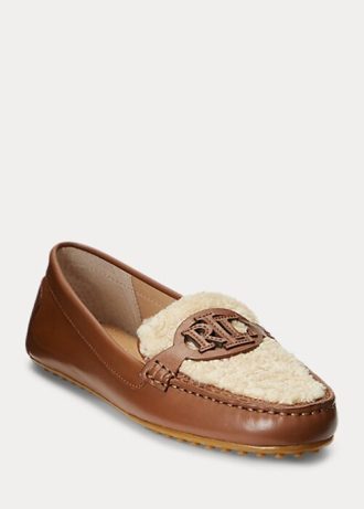 Ruskeat naisten Ralph Lauren Brynn Nappa -nahkaiset kuljettajakengät