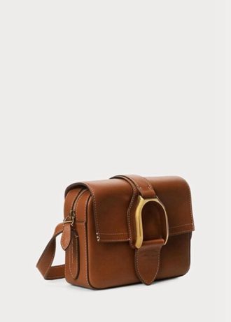Ruskeat naisten Ralph Lauren Calfskin Welington Crossbody laukut