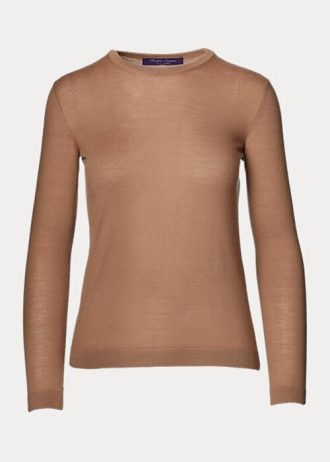 Ruskeat naisten Ralph Lauren Cashmere -neulepuserot Ruskeat naisten Ralph Lauren Cashmere -neulepuserot