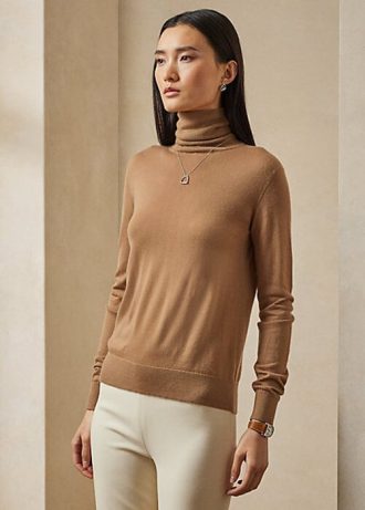 Ruskeat naisten Ralph Lauren Cashmere villapaidat Ruskeat naisten Ralph Lauren Cashmere villapaidat