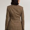Ruskeat naisten Ralph Lauren Donaldson -ruudulliset Tweed-takit Ruskeat naisten Ralph Lauren Donaldson -ruudulliset Tweed-takit