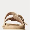 Ruskeat naisten Ralph Lauren Ezra Calfskin Suede sandaalit Ruskeat naisten Ralph Lauren Ezra Calfskin Suede sandaalit