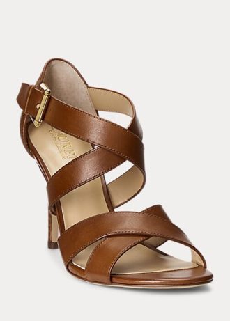Ruskeat naisten Ralph Lauren Gisellalla kiillotetut korkokengät