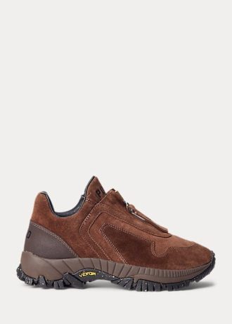 Ruskeat naisten Ralph Lauren Grayson Calf-Suede vetoketjulliset tennarit Ruskeat naisten Ralph Lauren Grayson Calf-Suede vetoketjulliset tennarit