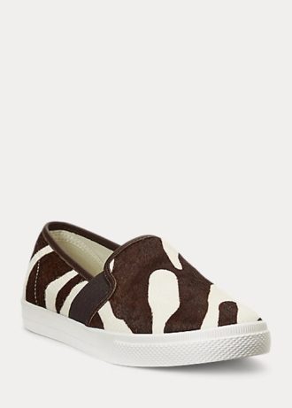 Ruskeat naisten Ralph Lauren Jinny Haircalf Slip-On tennarit Ruskeat naisten Ralph Lauren Jinny Haircalf Slip-On tennarit