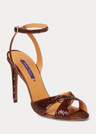 Ruskeat naisten Ralph Lauren Kandice -sandaalit Ruskeat naisten Ralph Lauren Kandice -sandaalit