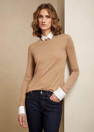 Ruskeat naisten Ralph Lauren -kauluksiset kashmirneuleet Ruskeat naisten Ralph Lauren -kauluksiset kashmirneuleet