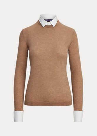 Ruskeat naisten Ralph Lauren -kauluksiset kashmirneuleet Ruskeat naisten Ralph Lauren -kauluksiset kashmirneuleet