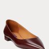 Ruskeat naisten Ralph Lauren Kendrya Calfskin -balettikengät Ruskeat naisten Ralph Lauren Kendrya Calfskin -balettikengät