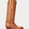 Ruskeat naisten Ralph Lauren Kiera nahkaiset cowboysaappaat Ruskeat naisten Ralph Lauren Kiera nahkaiset cowboysaappaat