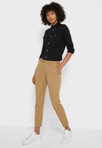 Ruskeat naisten Ralph Lauren korkeavyötäröiset housut Ruskeat naisten Ralph Lauren korkeavyötäröiset housut