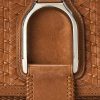 Ruskeat naisten Ralph Lauren -kudotut vasikanahkaiset Welington-olkalaukut Ruskeat naisten Ralph Lauren -kudotut vasikanahkaiset Welington-olkalaukut