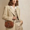 Ruskeat naisten Ralph Lauren -kudotut vasikanahkaiset Welington-olkalaukut Ruskeat naisten Ralph Lauren -kudotut vasikanahkaiset Welington-olkalaukut