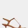Ruskeat naisten Ralph Lauren Lambskin Kitten-Heel sandaalit