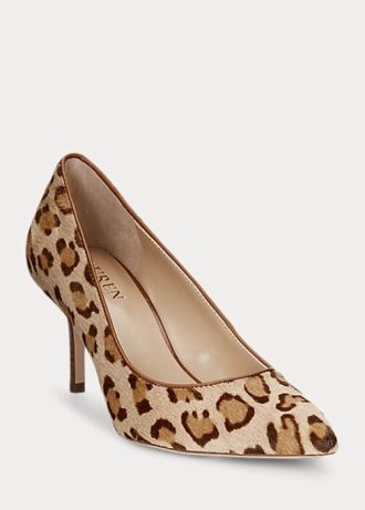 Ruskeat naisten Ralph Lauren Lanette Haircalf -korkokengät