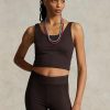 Ruskeat naisten Ralph Lauren leikatut sueded Jersey tankit Ruskeat naisten Ralph Lauren leikatut sueded Jersey tankit