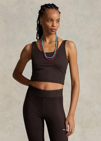 Ruskeat naisten Ralph Lauren leikatut sueded Jersey tankit
