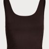Ruskeat naisten Ralph Lauren leikatut sueded Jersey tankit Ruskeat naisten Ralph Lauren leikatut sueded Jersey tankit