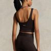 Ruskeat naisten Ralph Lauren leikatut sueded Jersey tankit Ruskeat naisten Ralph Lauren leikatut sueded Jersey tankit