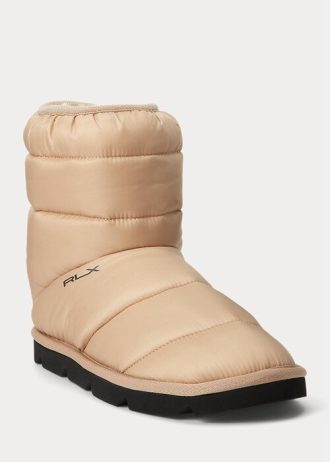 Ruskeat naisten Ralph Lauren -logolliset Quiltedie-saappaat