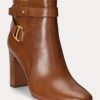Ruskeat naisten Ralph Lauren Madelyn kiillotetut nahkasaappaat Ruskeat naisten Ralph Lauren Madelyn kiillotetut nahkasaappaat