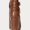 Ruskeat naisten Ralph Lauren Madelyn kiillotetut nahkasaappaat Ruskeat naisten Ralph Lauren Madelyn kiillotetut nahkasaappaat