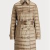 Ruskeat naisten Ralph Lauren metalliset tikatut untuvatakit Ruskeat naisten Ralph Lauren metalliset tikatut untuvatakit