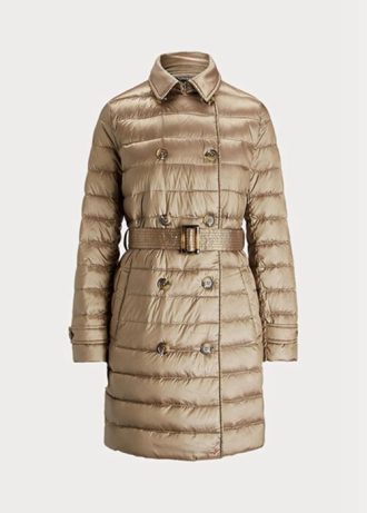 Ruskeat naisten Ralph Lauren metalliset tikatut untuvatakit
