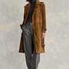 Ruskeat naisten Ralph Lauren mokkanahkatakit Ruskeat naisten Ralph Lauren mokkanahkatakit