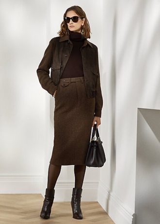 Ruskeat naisten Ralph Lauren Mychele -villaiset kalanruotohameet