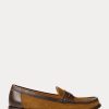 Ruskeat naisten Ralph Lauren -nahkaverhoiset Penny Loaferit