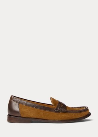 Ruskeat naisten Ralph Lauren -nahkaverhoiset Penny Loaferit Ruskeat naisten Ralph Lauren -nahkaverhoiset Penny Loaferit
