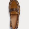 Ruskeat naisten Ralph Lauren -nahkaverhoiset Penny Loaferit