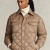 Ruskeat naisten Ralph Lauren Oversize vettä hylkivät tikatut takit Ruskeat naisten Ralph Lauren Oversize vettä hylkivät tikatut takit