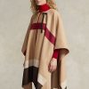 Ruskeat naisten Ralph Lauren Polo ID raidalliset kaksipuoliset ponchotakit Ruskeat naisten Ralph Lauren Polo ID raidalliset kaksipuoliset ponchotakit